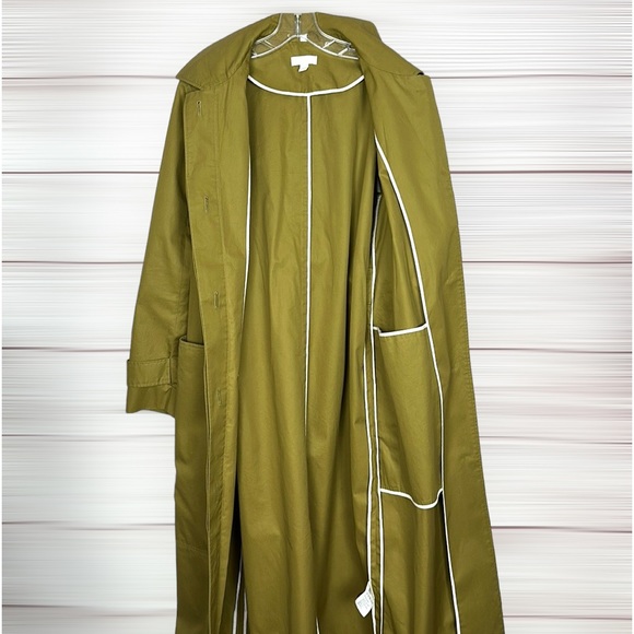 CLOSET CLEAR OUT! Offers welcome! COS Olive Cotton Twill Trench Coat Belted - Picture 14 of 16